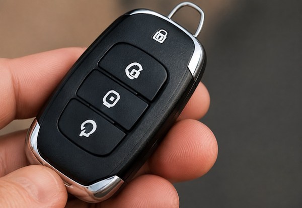 Car key fob cut and programmed by Green Key Plus automotive locksmith