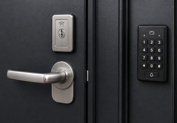 Commercial door access control keypad — Green Key Plus commercial locksmith